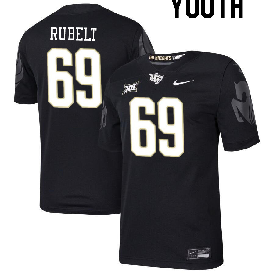 Youth #69 Paul Rubelt UCF Knights Big 12 Conference College Football Jerseys Stitched-Black